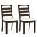 Front. Costway - Modern Dining Chair Set of 2 Upholstered Farmhouse Chairs with Rubber Wood Frame - Brown + White.
