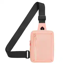 Unique Bargains - Mini Sling Bag 7.5 Inch Small Anti Theft Crossbody Sling Backpack Nylon Chest Bag Fanny Pack for Travel Running - Pink