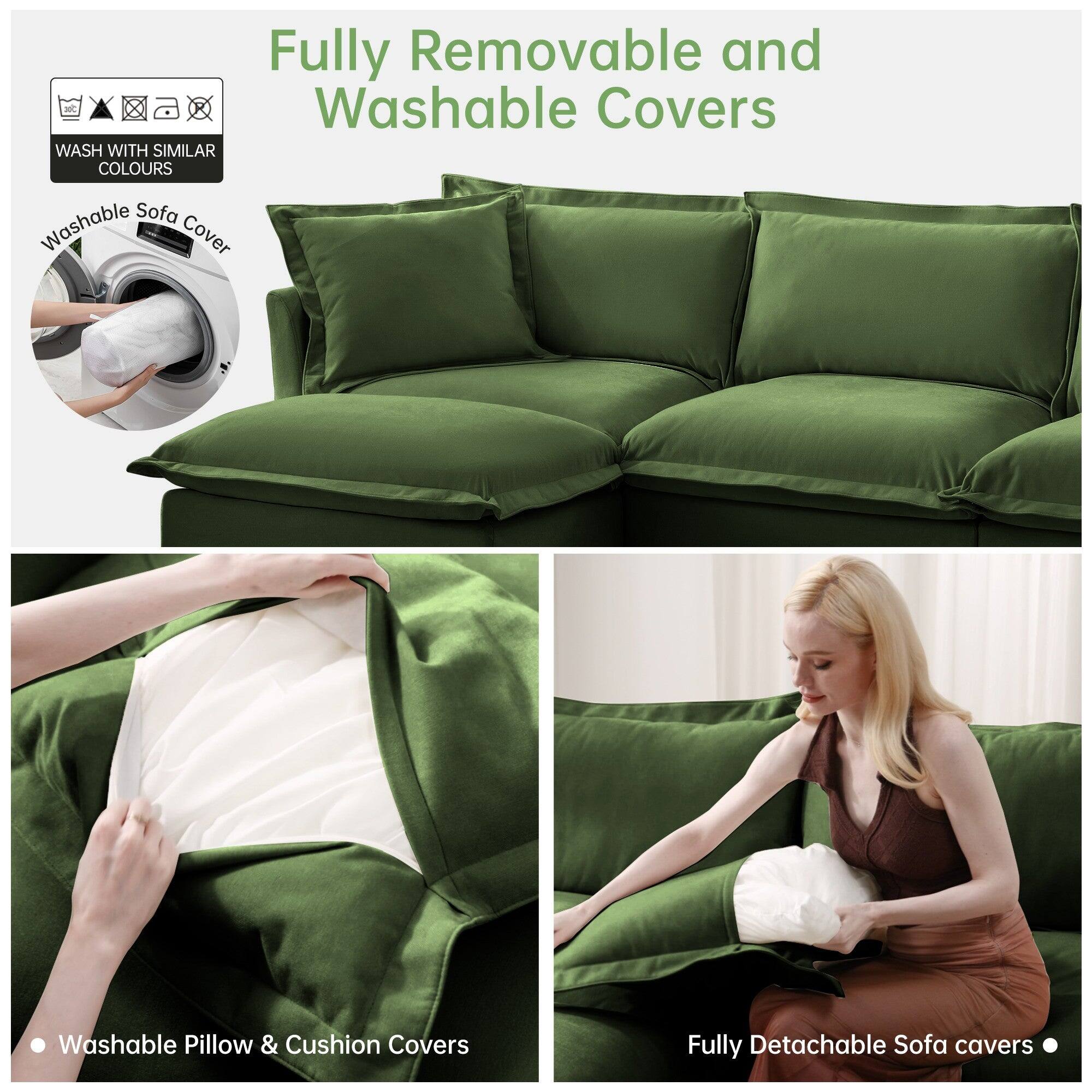 Fully Removable and Washable Covers

- Washable Sofa Cover
- Washable Pillow & Cushion Covers
- Fully Detachable Sofa Covers

WASH WITH SIMILAR COLOURS