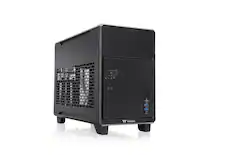 Front. Thermaltake - TR100 SFF mITX Mini Tower PC Case with PCIe 4.0 Riser Cable Included - Black.