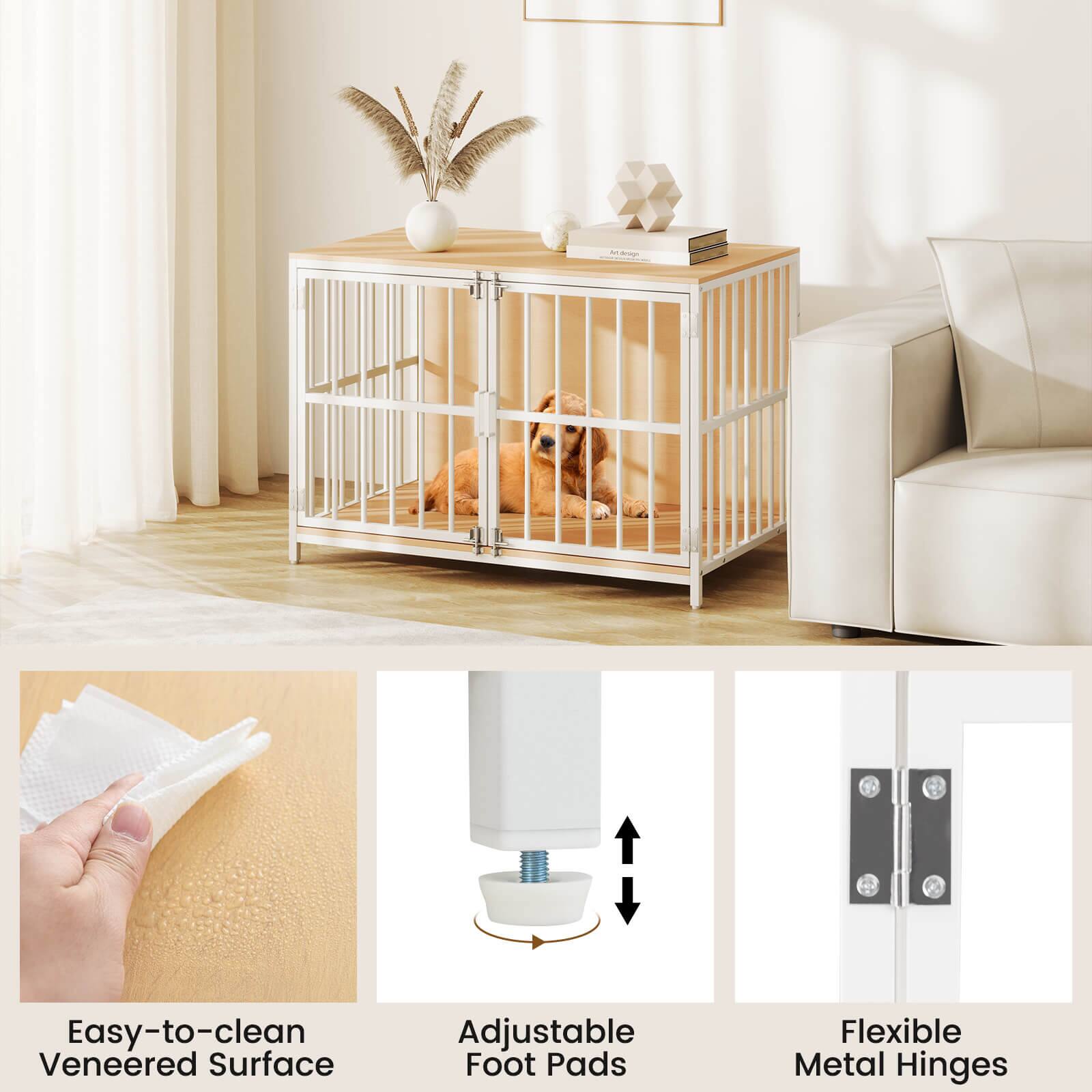 - Easy-to-clean Veneered Surface
- Adjustable Foot Pads
- Flexible Metal Hinges