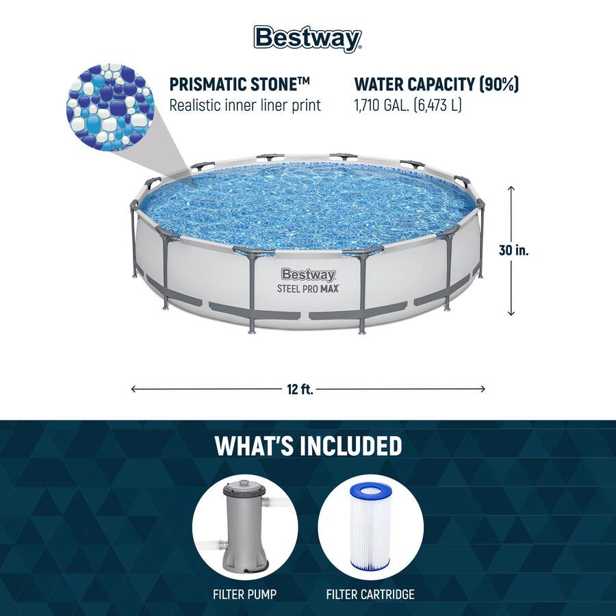 Bestway Steel Pro MAX 12 Foot By 30 Inch Above Ground Swimming Pool Set bestway-steel-pro-max-12-foot-by-30-inch-above-ground-swimming-pool-set