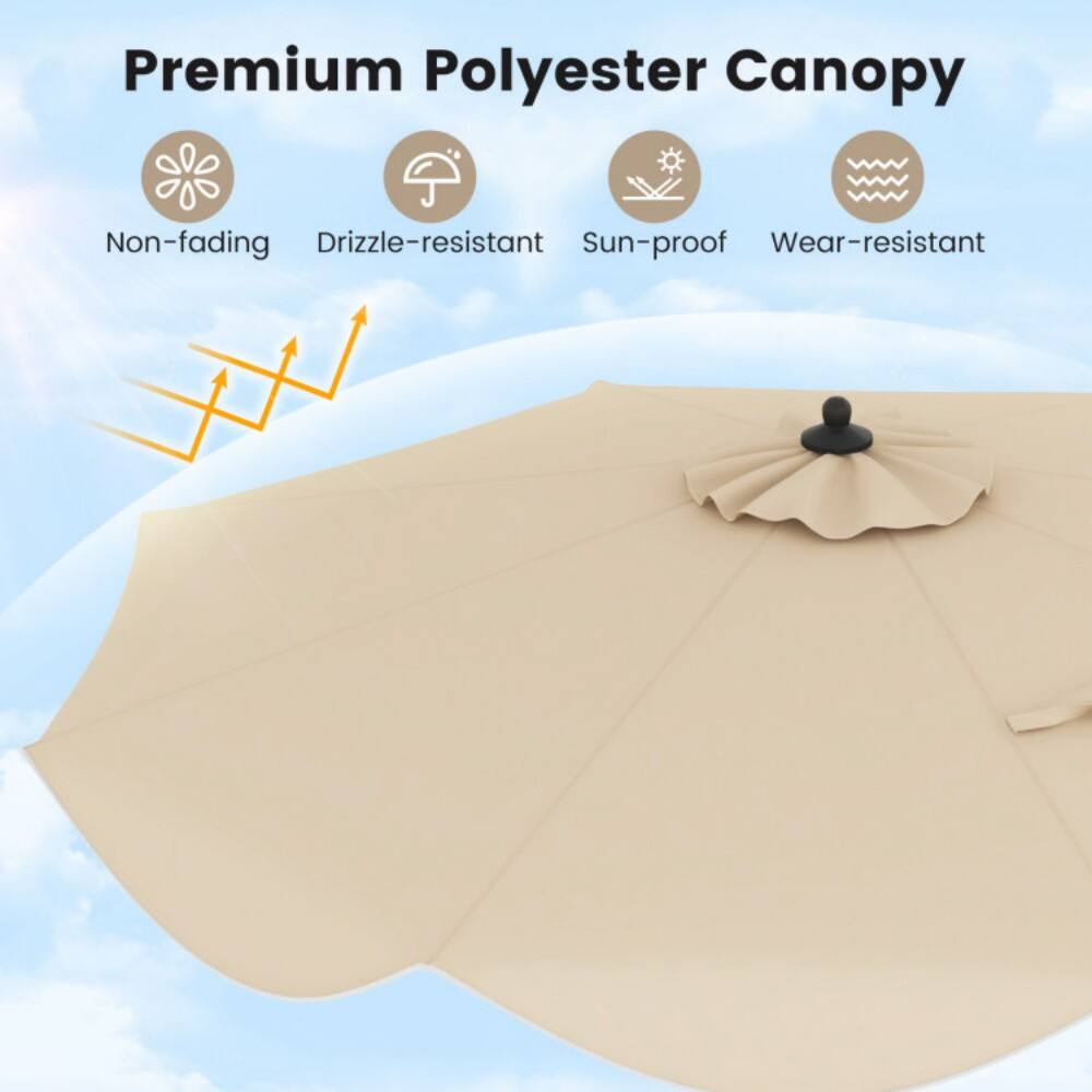 Premium Polyester Canopy  
Non-fading  
Drizzle-resistant  
Sun-proof  
Wear-resistant