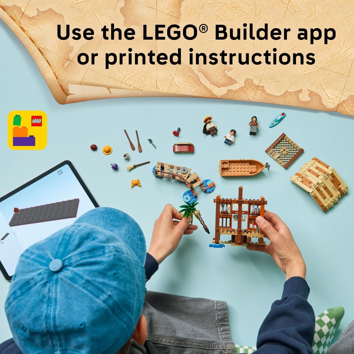 Use the LEGO Builder app or printed instructions LEGO