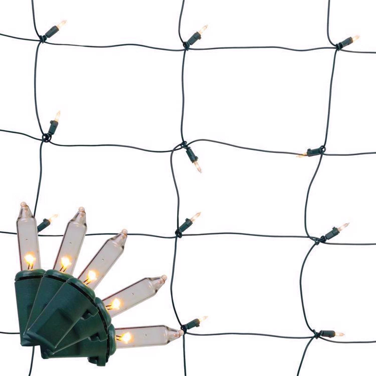 Left. Celebrations - Celebrations Classic LED T5 Warm White 100 ct Net Christmas Lights 4 ft..