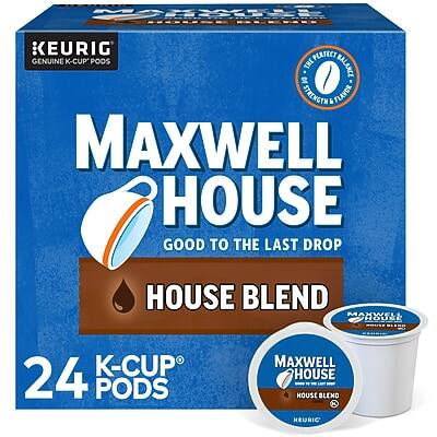 MAXWELL HOUSE
GOOD TO THE LAST DROP
HOUSE BLEND
KEURIG
GENUINE K-CUP PODS
24 PODS
MAXWELL HOUSE
HOUSE BLEND
KEURIG