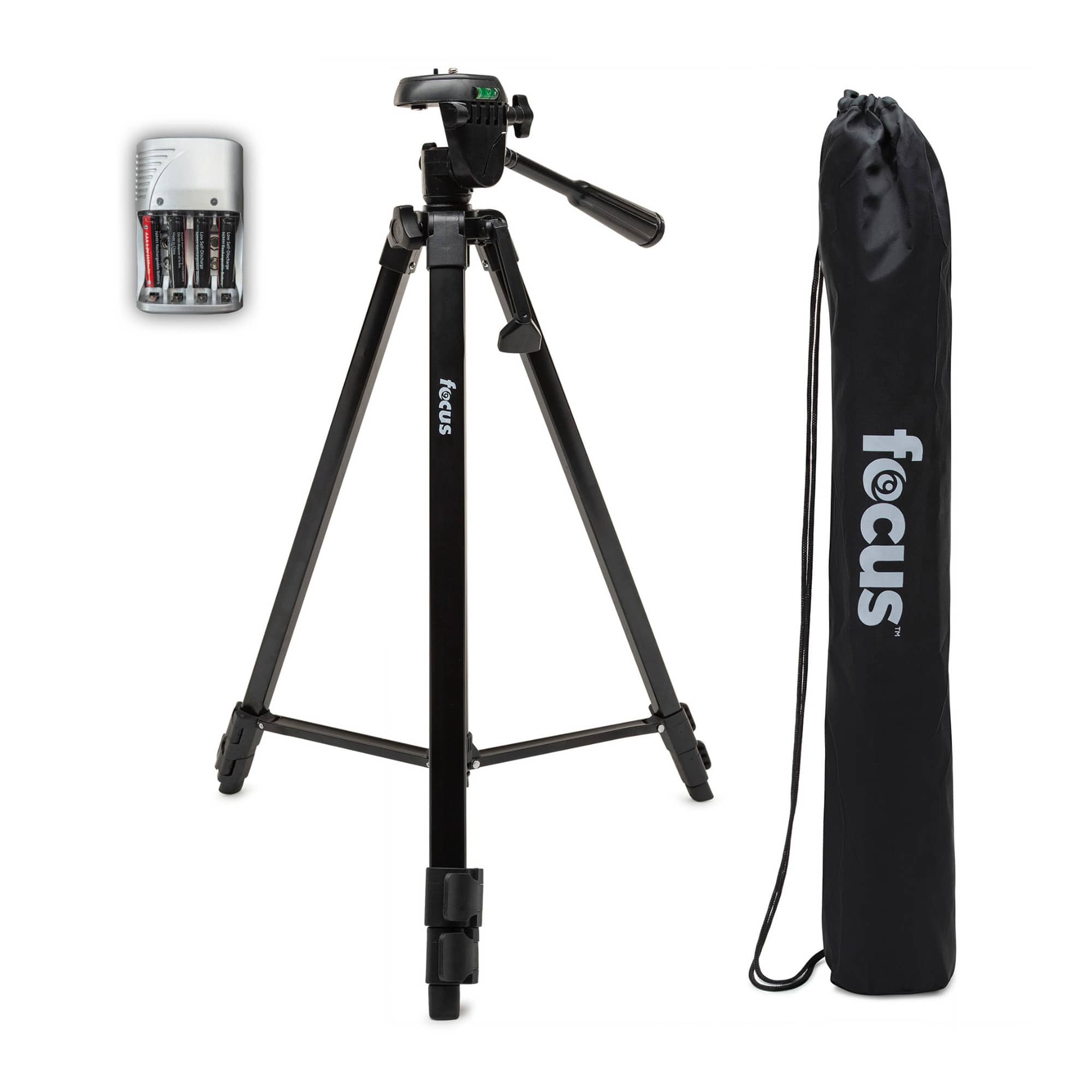 Focus Electronics - Focus Camera Travel DSLR Camera Tripod Stand With Bag And Rechargeable Batteries