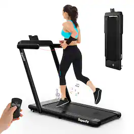 Gymax - Motorized Treadmill Folding Under Desk Electric Treadmill W/APP - Black
