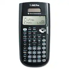 TI-36X Pro
TEXAS INSTRUMENTS
DEG
∫(x^3)dx
1 156 ft·m
1.8288
2nd
mode
insert
delete
d/dx
matrix
stat-reg/distr
In log
math
data
COdx
vector
random
expr-eval
e
10^x
nCr
table
clear
I
nPr
complex
num-solv
poly-solv
sys-solv
%
e
sin
cos
tan
T
cos
tan
i
sin-
constants
do
set
do
x
I
)
x
convert
base
n
0
x^2
7
8
9
clear var
D
E
F
0+
x^y
er
+
abed
4
5
6
recall
A
fod
sto-
1
3
2
off
answer
reset
,
on
enter
0