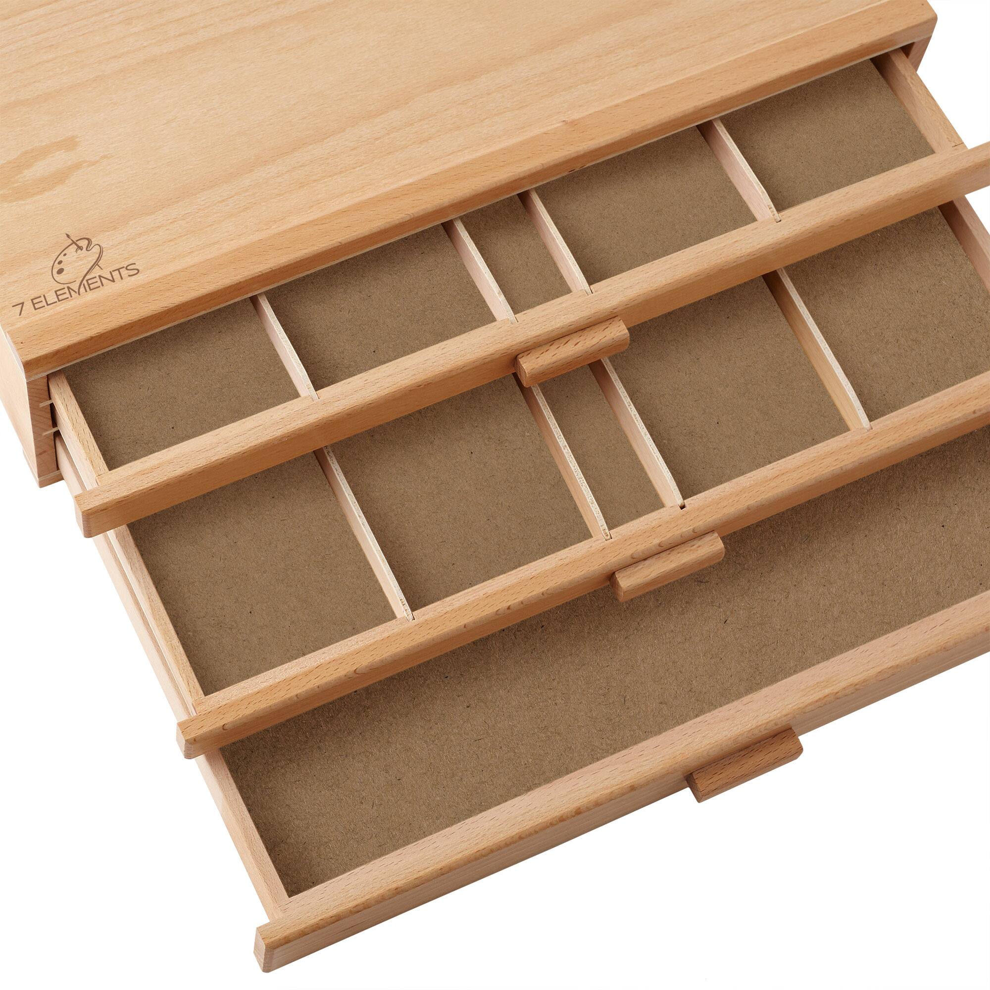 Alt View 4. 7 Elements - Multi Drawer Beechwood Artist Storage Supply Box - Natural.