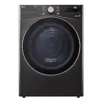 LG - 7.8 Cu. Ft. Stackable Smart Electric Dryer with Dual Inverter HeatPump Technology - Black Steel - Front_Zoom