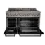 Angle. ZLINE - ZLINE 48 in. Legacy Dual Fuel Range in Satin Stainless Steel w/ Black Matte Doors (RAS-BLM-48) - Stainless Steel/Black Matte Door.