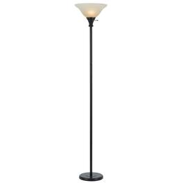 Manhattan Lane - Metal Round 3 Way Torchiere Lamp with Frosted Shade