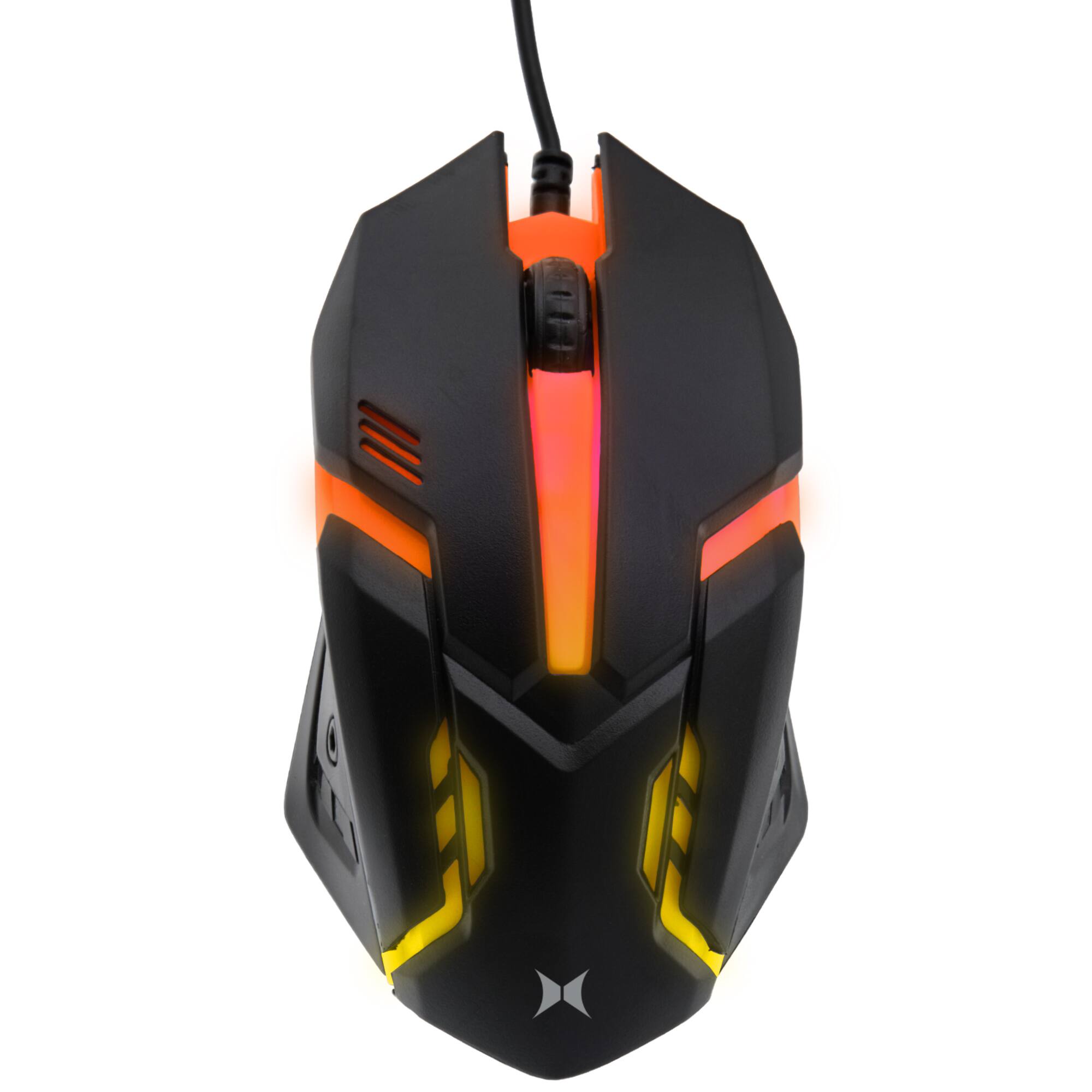 Back. Xtreme - Multicolor LED Gaming Mouse, Color Fade Lighting, 1000 DPI Max, DIY Installation - Black.