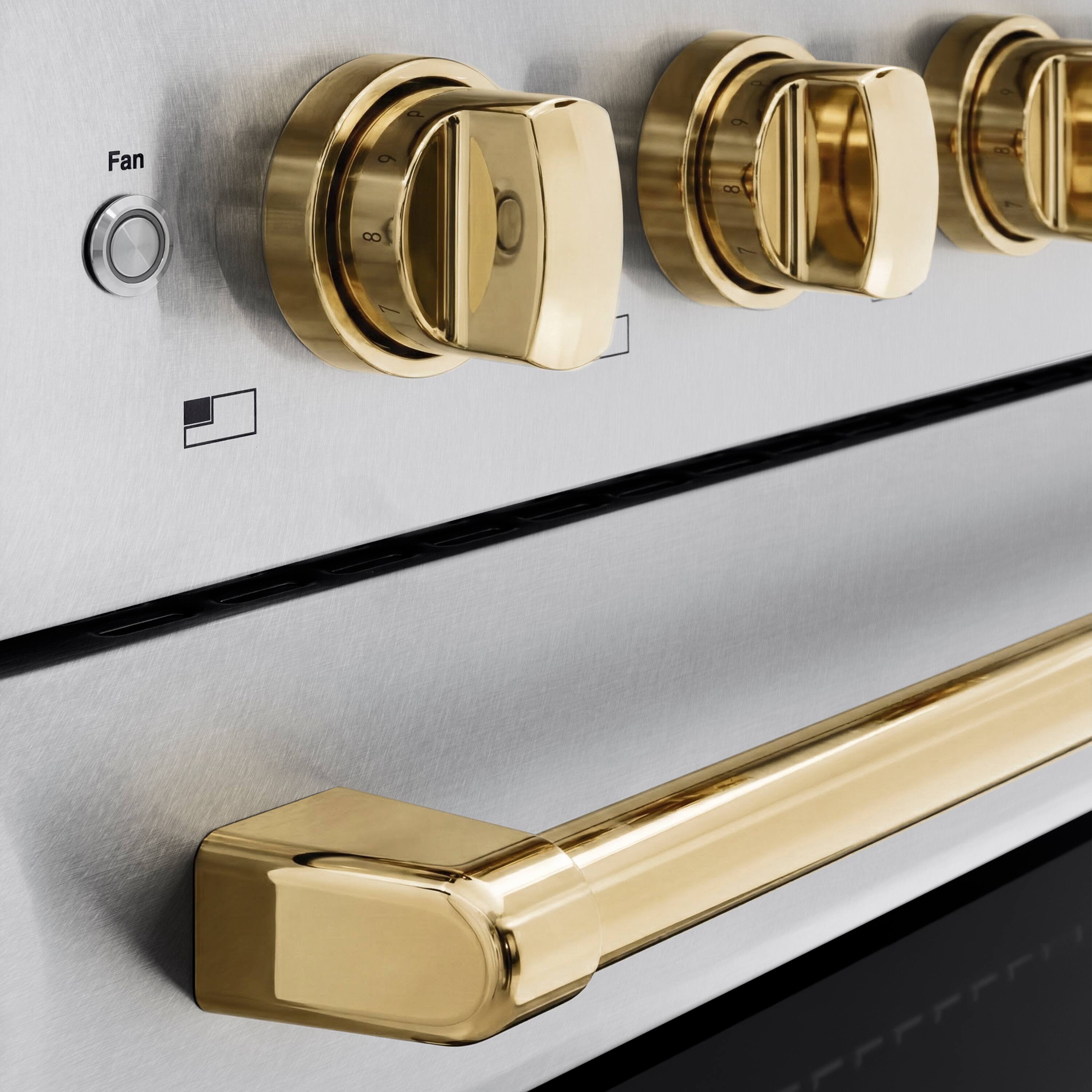 Alt View 6. ZLINE - Autograph 30 in. 4.2 cu. ft. Paramount Freestanding Induction Range with 4 Burners in Satin Steel with Gold Accents - Satin Stainless Steel.