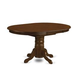 FurniFact - Elegant Oval Pedestal Dining Table with Butterfly Leaf for 6 Guests - Espresso