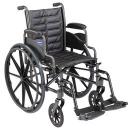 Invacare - Tracer (EX2) Standard Folding Wheelchair for Adults (16" Seat) with Footrests and Desk Arms - Black