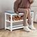 Alt View 11. Costway - 2-Tier Wooden Shoe Rack Bench w/Padded Seat for Entryway Bedroom White - White.
