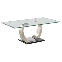 Coaster Co. of America - Pruitt Rectangular Glass Top Metal Coffee Table Satin - Silver
