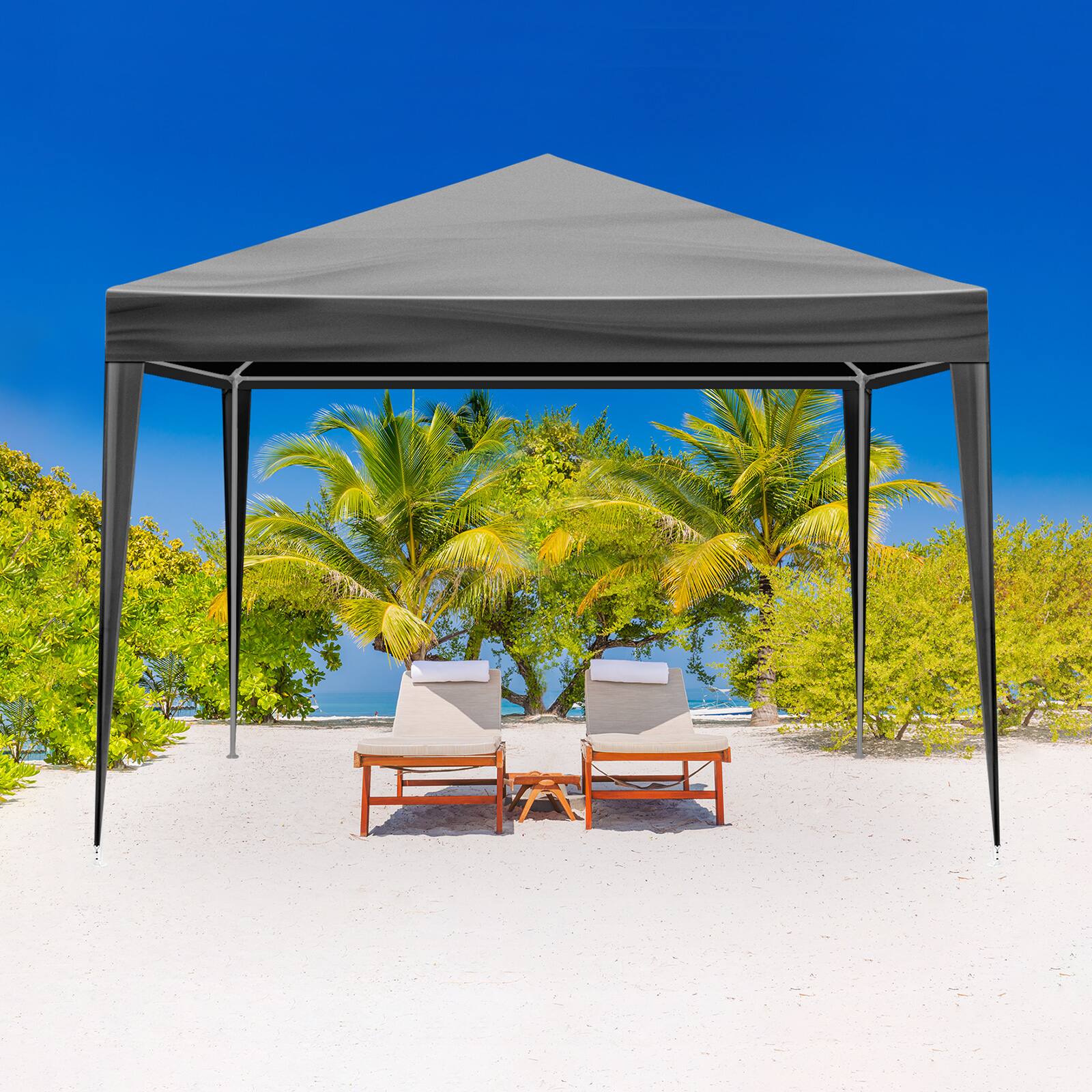 Angle. Winado - Outdoor Party Tent, Patio Canopy Tent Gazebo with Removable Sidewalls Event Tent for Cater Events Wedding Birthday - Black.