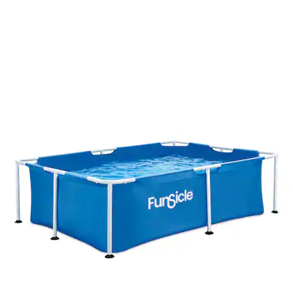 Front. Funsicle - Funsicle 7' x 5' Above Ground Activity Lap Swimming Pool for Family and Kids - Blue.