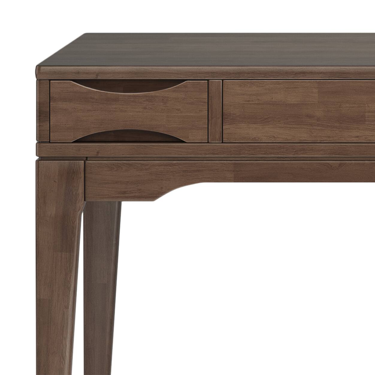 Alt View 5. Simpli Home - Harper 48 inch Wide Solid Hardwood Mid-Century Modern Small Desk in Walnut Brown - Walnut Brown.