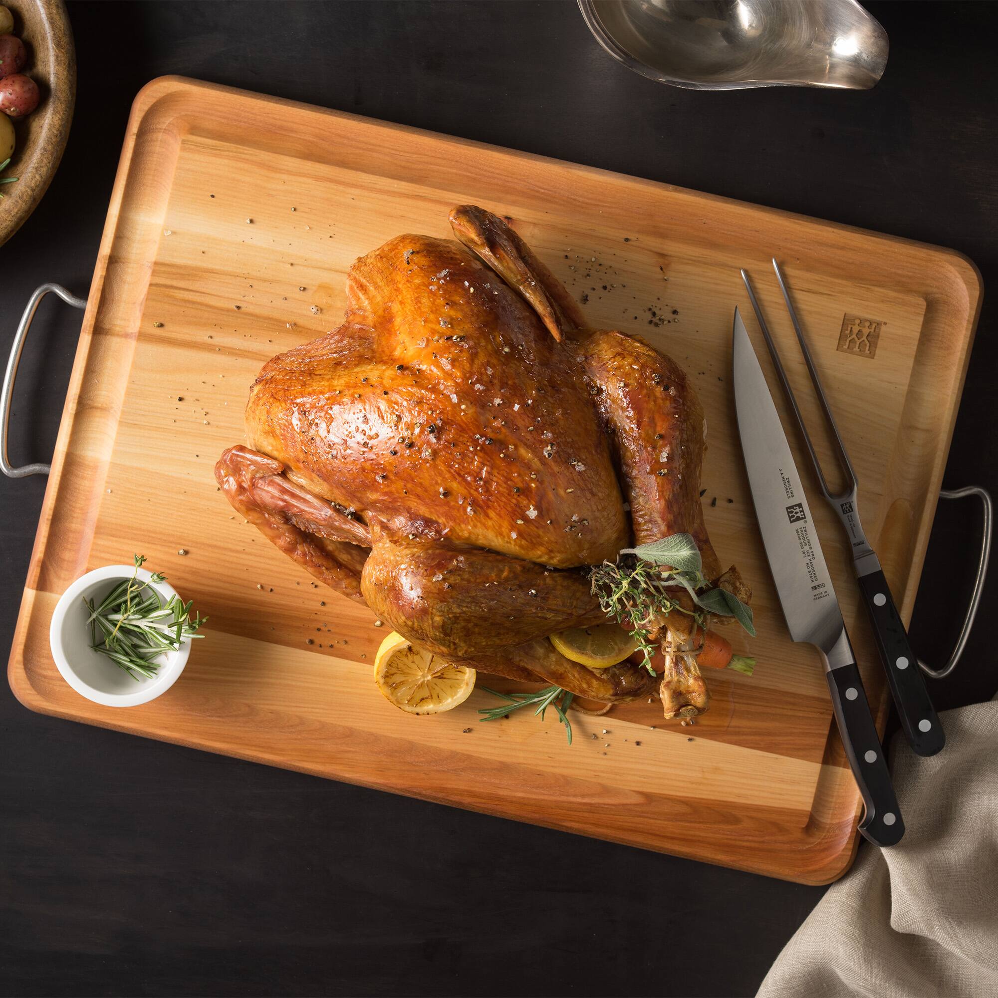 Alt View 3. ZWILLING - ZWILLING Cherry Wood Carving Board with Handles - cherry.