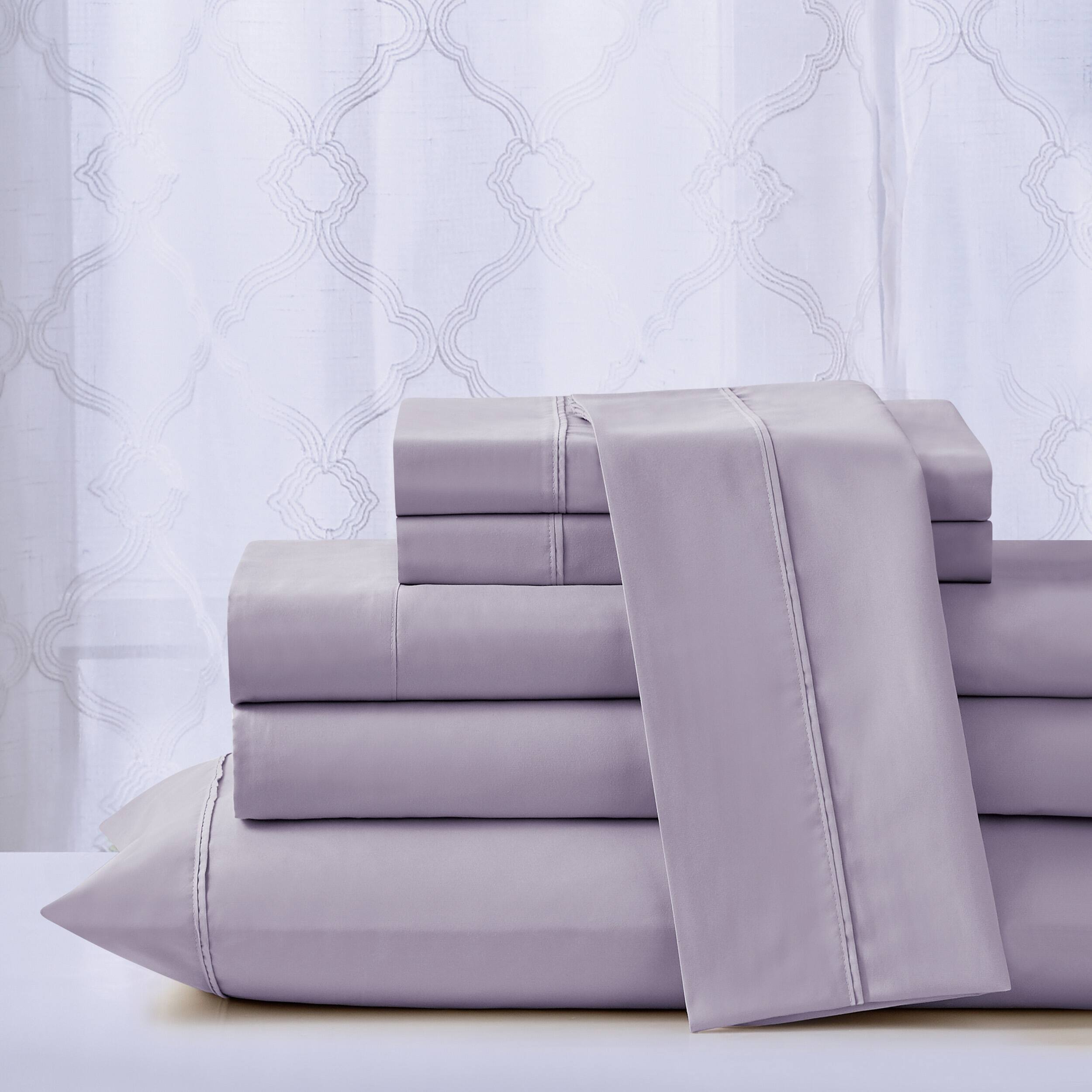 Left. Kathy Ireland - Kathy Ireland Cool Max 6 Piece Ultra Soft Sheet Set - Lavender.