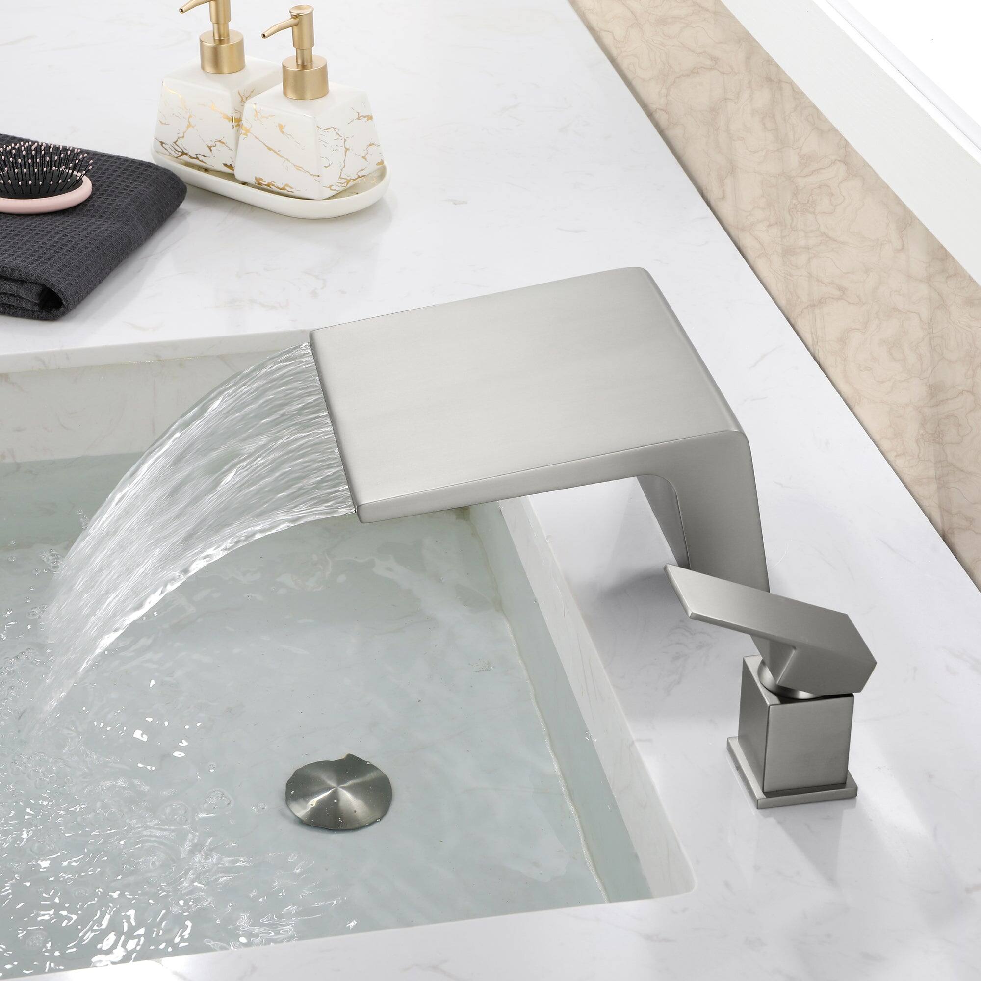 Alt View 2. Boyel Living - Brushed Faucet SUS304 18cm Waterfall Spout cUPC Cartridge Single Handle - Brushed Nickel.