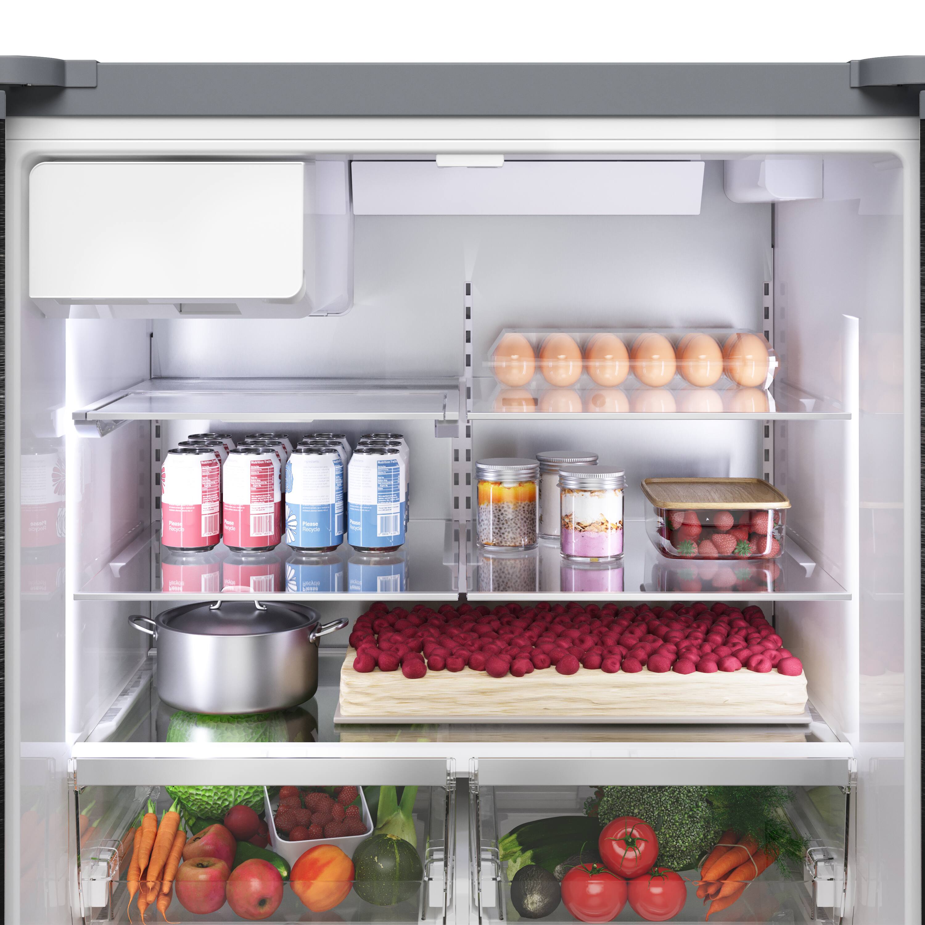 Alt View 10. Bosch - 500 Series 26 Cu. Ft. 3-Door French Door Smart Refrigerator with External Water and Ice - Stainless Steel.