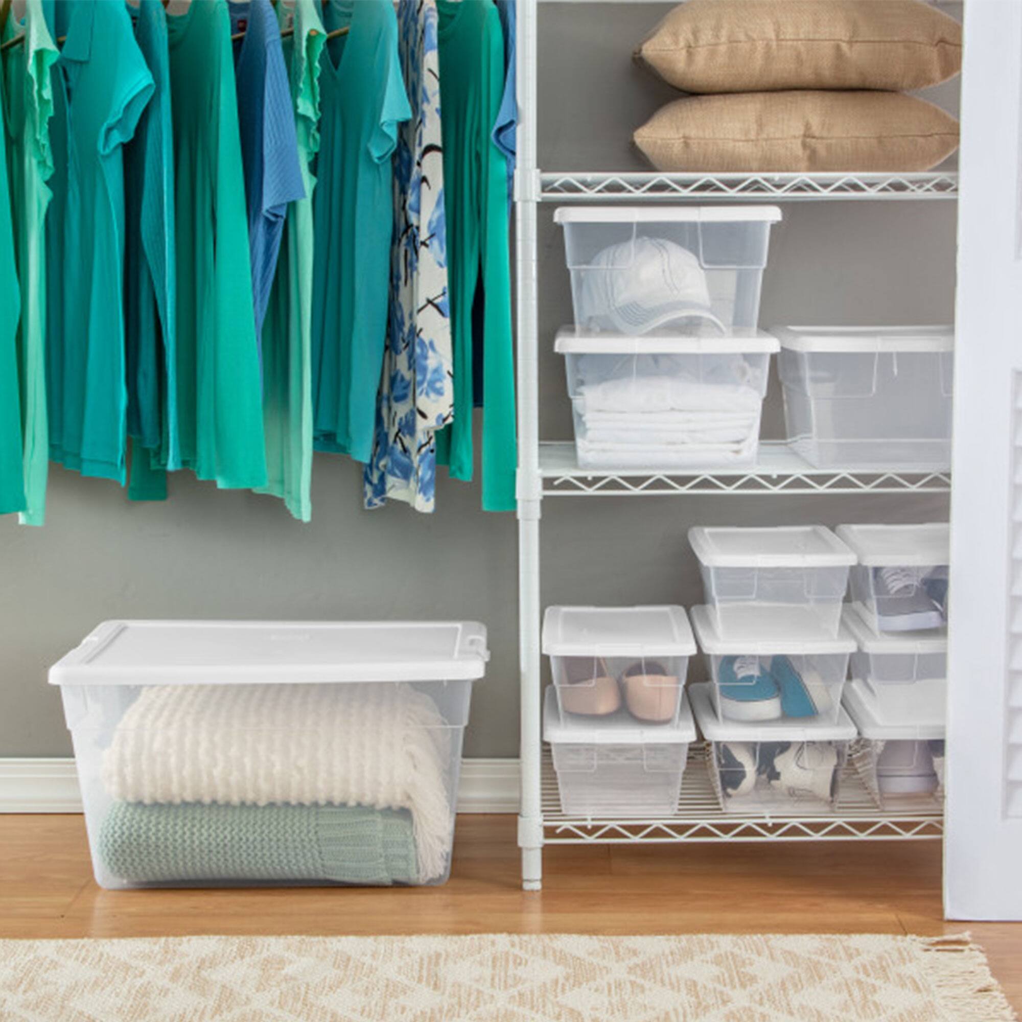 Alt View 5. Sterilite - Sterilite 56 Quart Clear Plastic Storage Container Box and Latching Lid, 16 Pack - Clear.