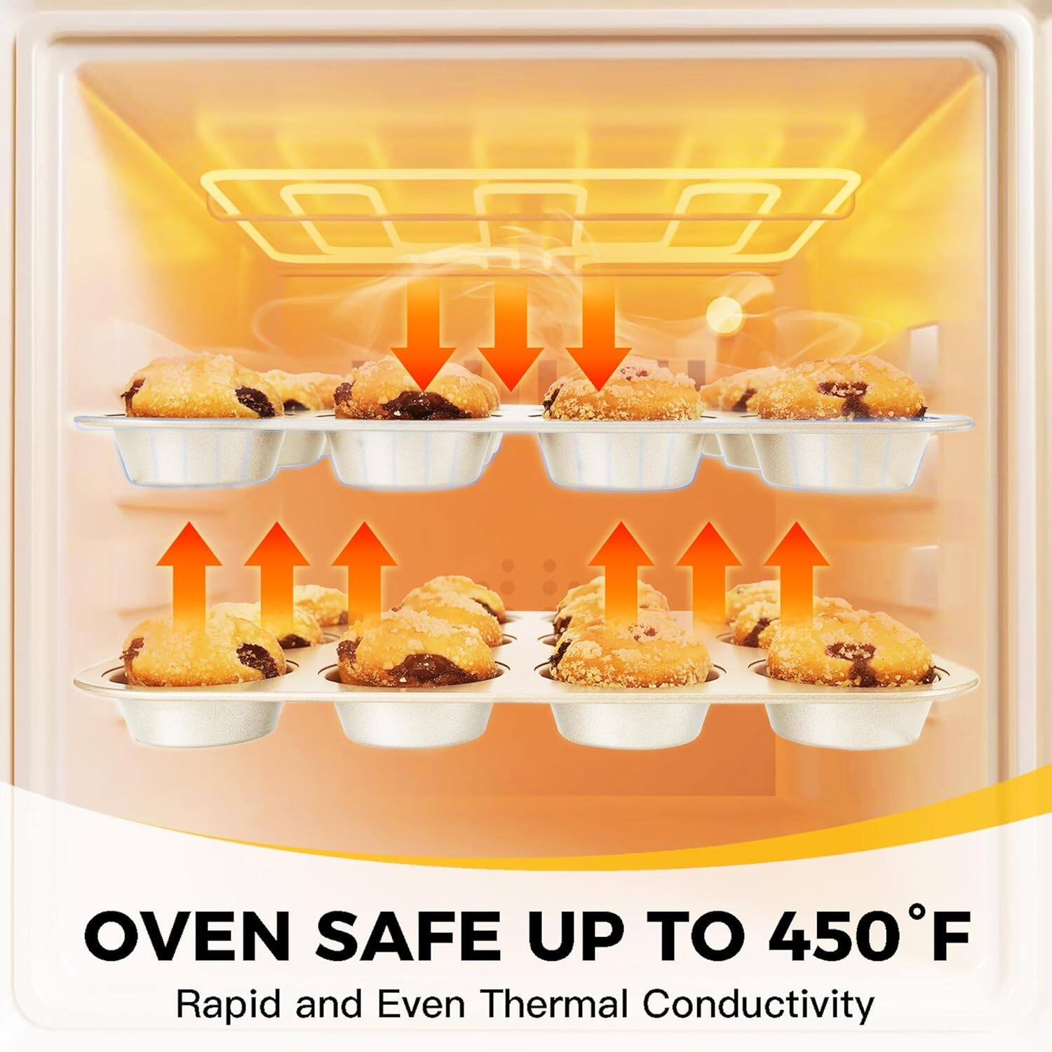 OVEN SAFE UP TO 450°F  
Rapid and Even Thermal Conductivity