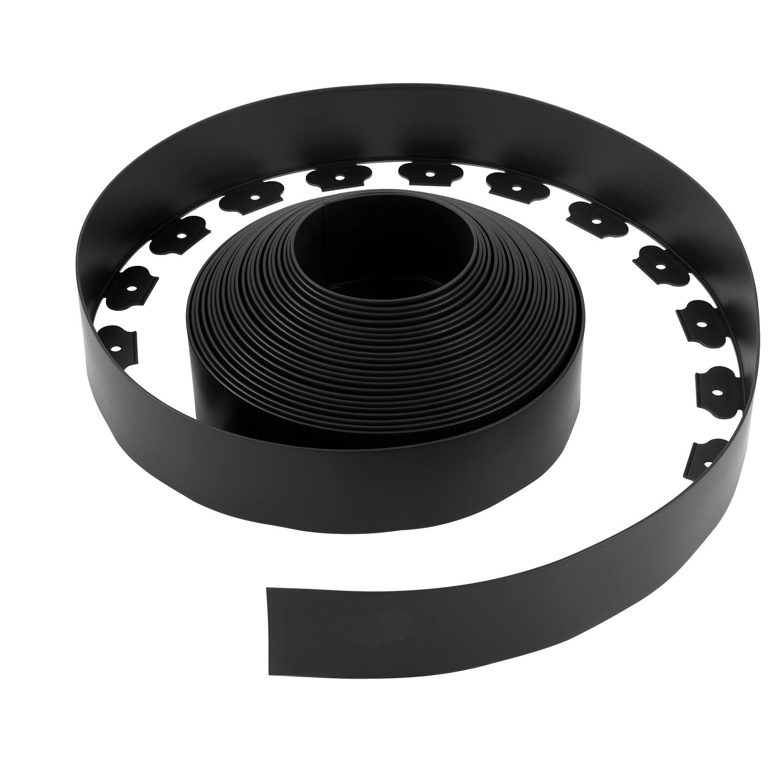 Alt View 5. VEVOR - Landscape Edging, 66 ft x 4 in Plastic Garden Border Edging with 60 Spikes & 2 Ground Stakes, No Dig - Black.