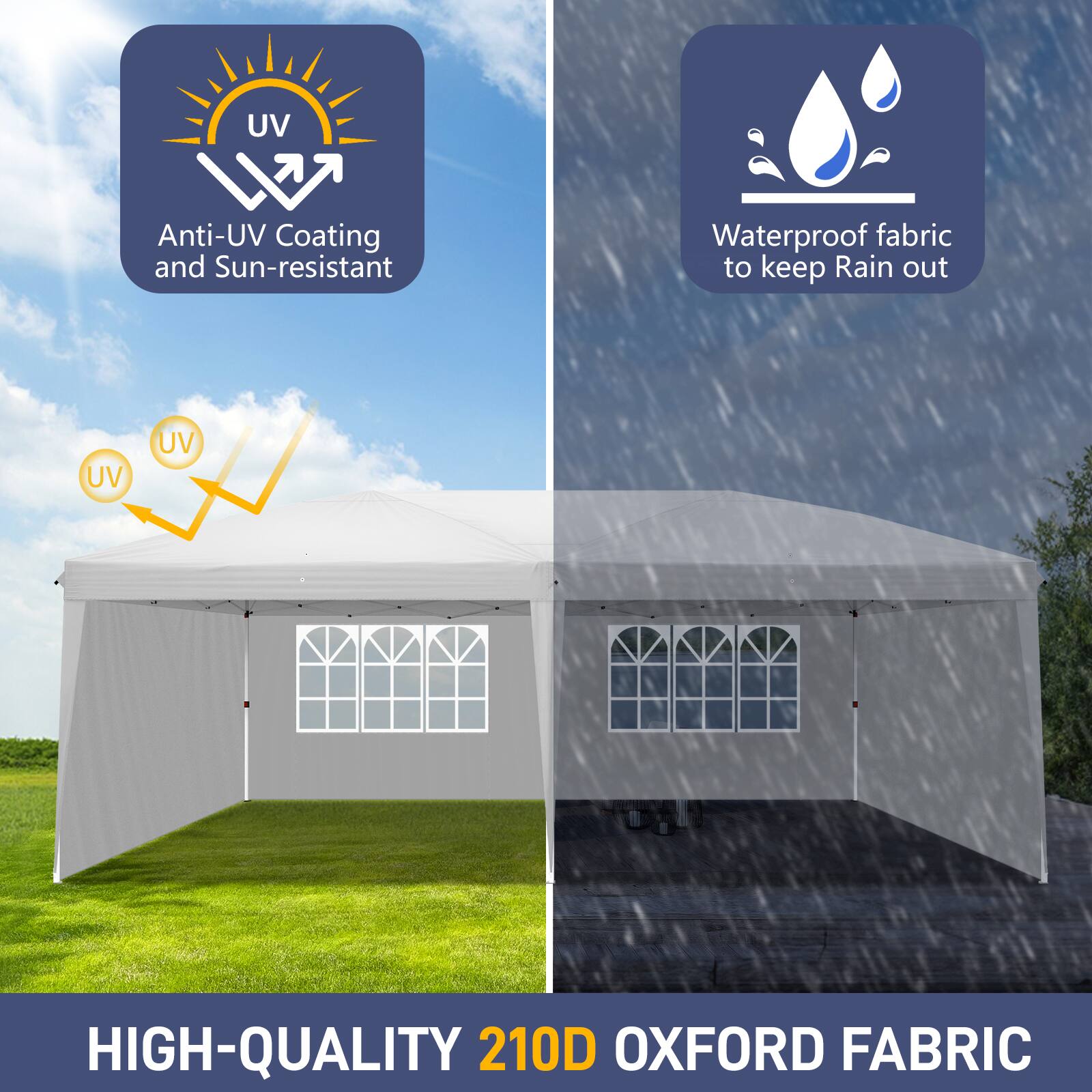 UV L Anti-UV Coating and Sun-resistant Waterproof fabric to keep Rain out UV UV HIGH-QUALITY 210D OXFORD FABRIC