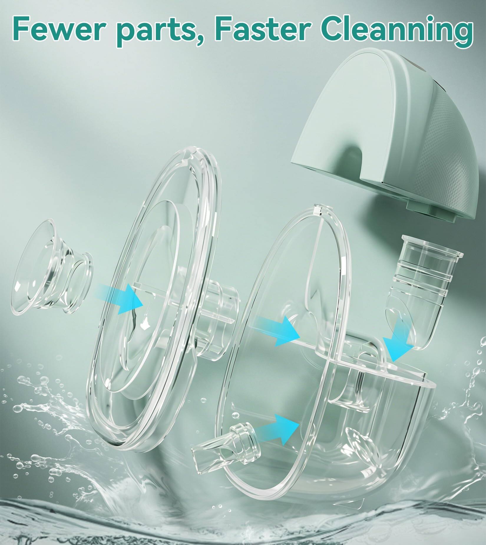 Fewer parts, Faster Cleaning