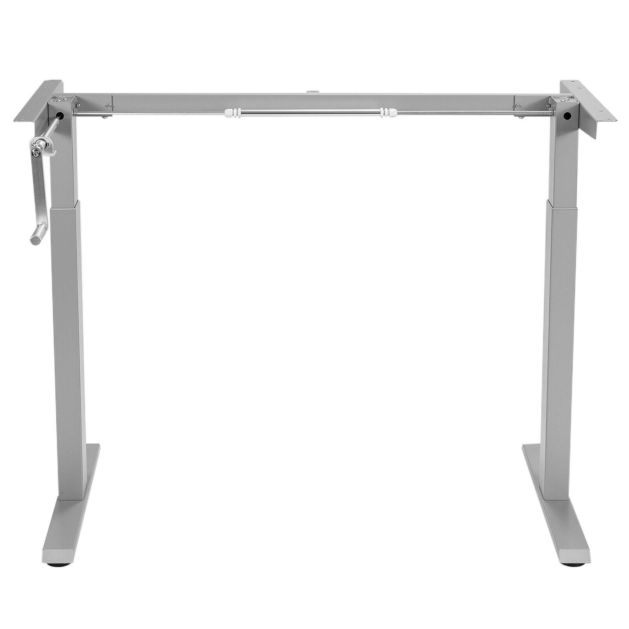 Alt View 9. Gymax - Gymax Hand Crank Sit to Stand Desk Frame Height Adjustable Standing Base Grey - Grey.