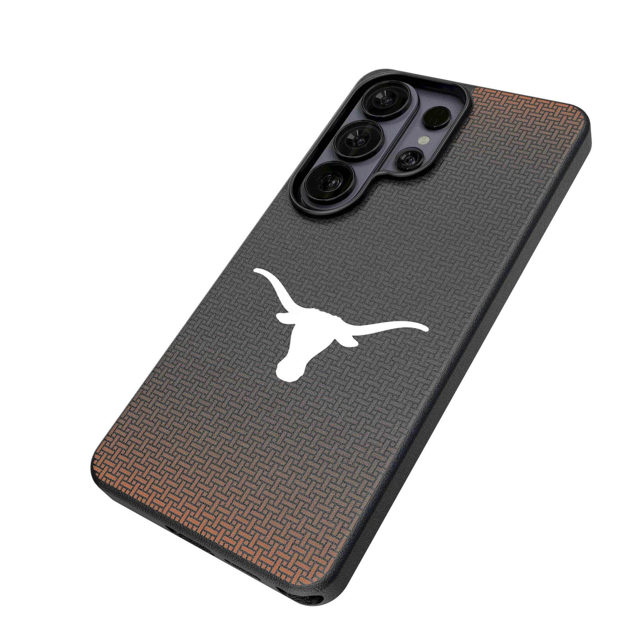 Alt View 1. Keyscaper - Texas Longhorns Linen Galaxy Magnetic Bump Case - S25 - Black.