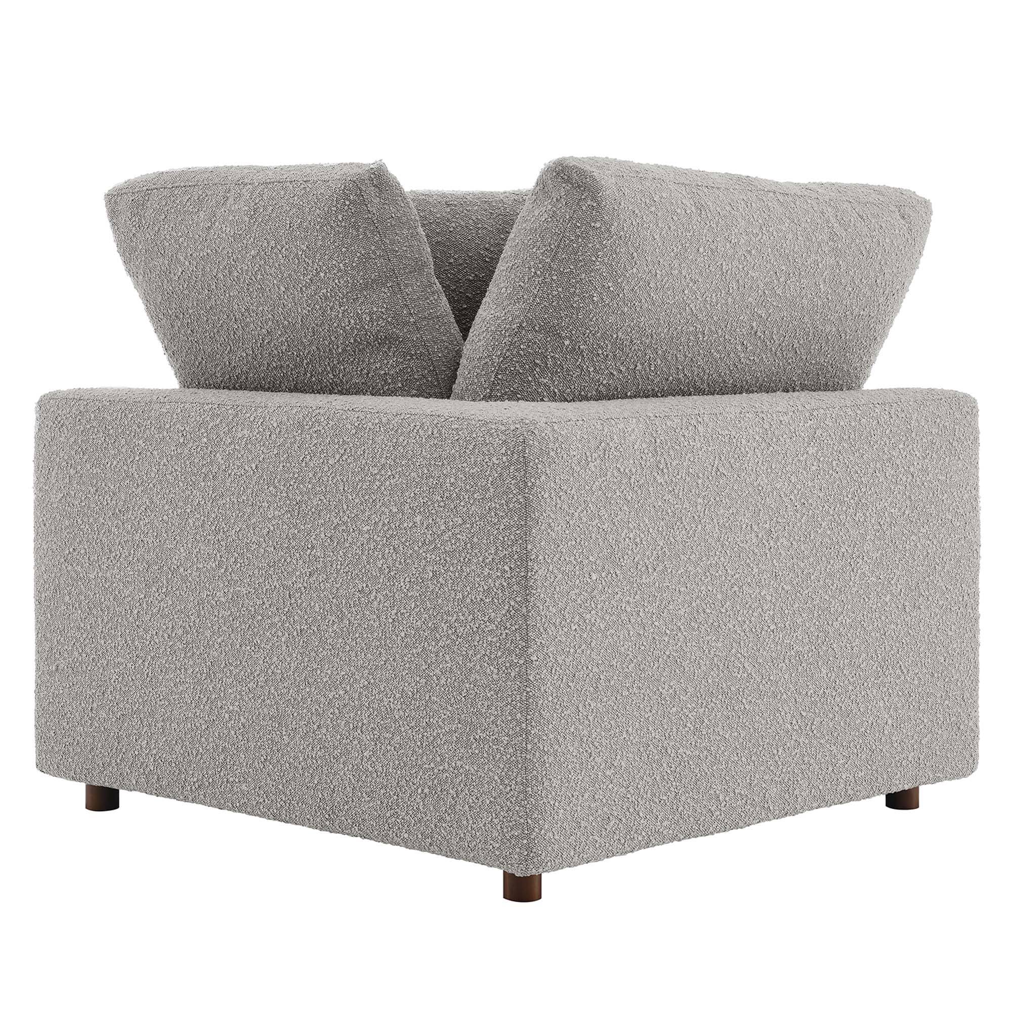 Alt View 4. Modway - Commix Down Filled Overstuffed Boucle Fabric Corner Chair by Modway - Light Gray.