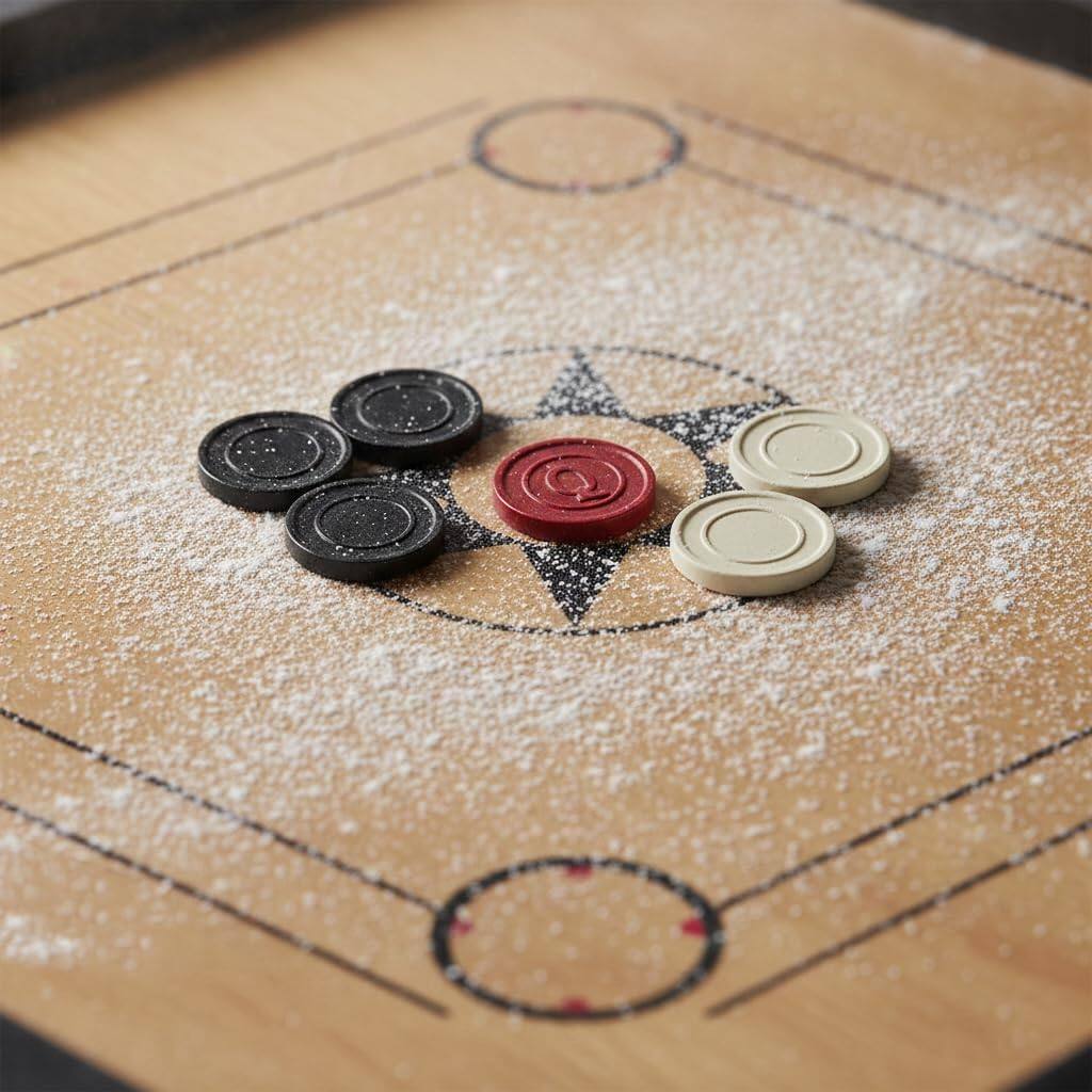 Left. LIVEVIE - Professional Carrom Board Powder – 60 GMS Ultra Smooth Non-Clogging & Scratch-Free.