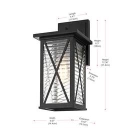 Elegant Lighting - Jada 12 inch Outdoor Wall sconce in Black - Black And Clear