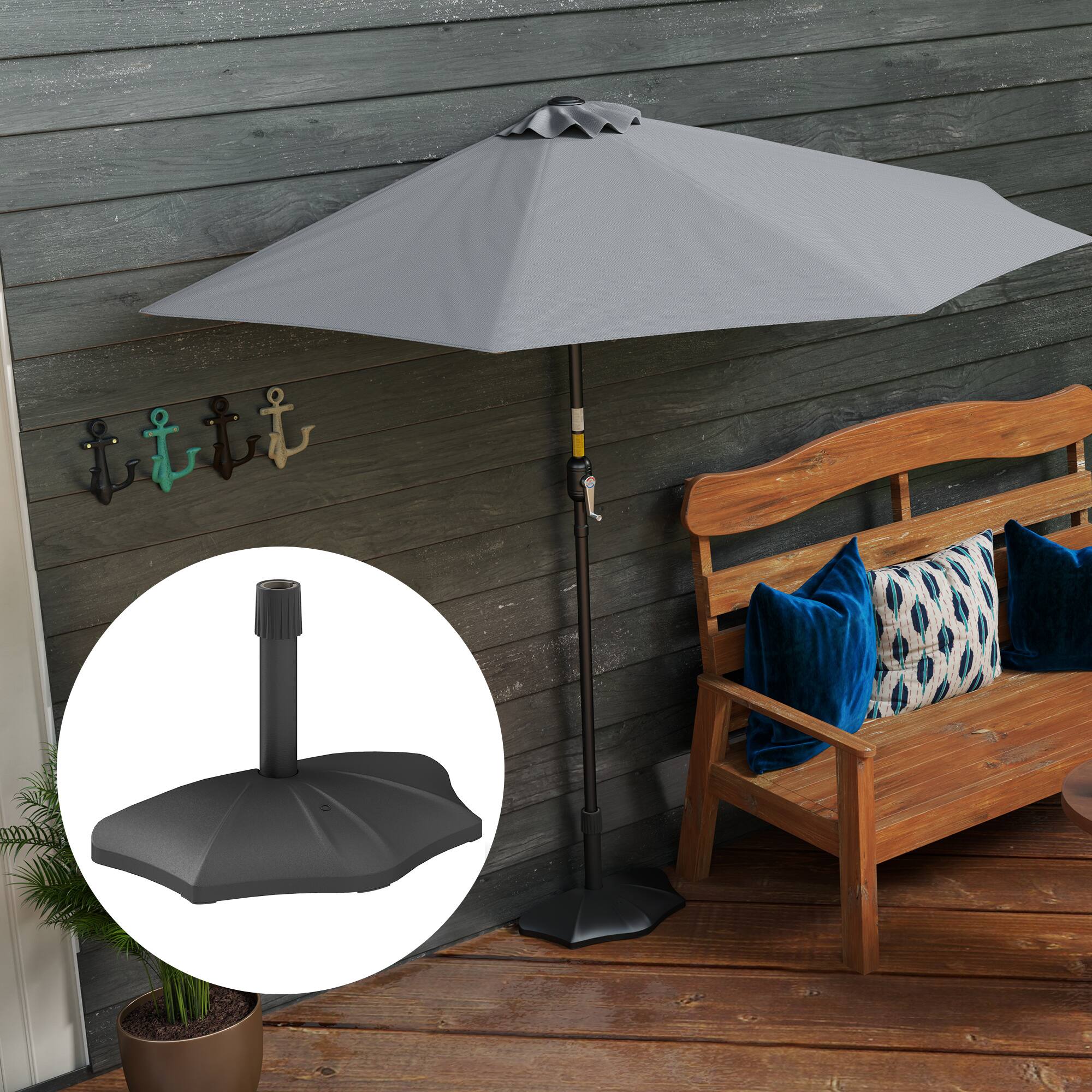 Alt View 4. Outsunny - Patio Umbrella Base, 26 lbs Umbrella Stand, Patio Umbrella Holder for 1.5"/1.9" Umbrella Poles - Black.