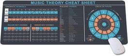 Designfullprint - Piano & Music Theory Cheat Sheet Mouse Pad – Chords Reference Desk Mat for Beginners & Musicians - Multicolor