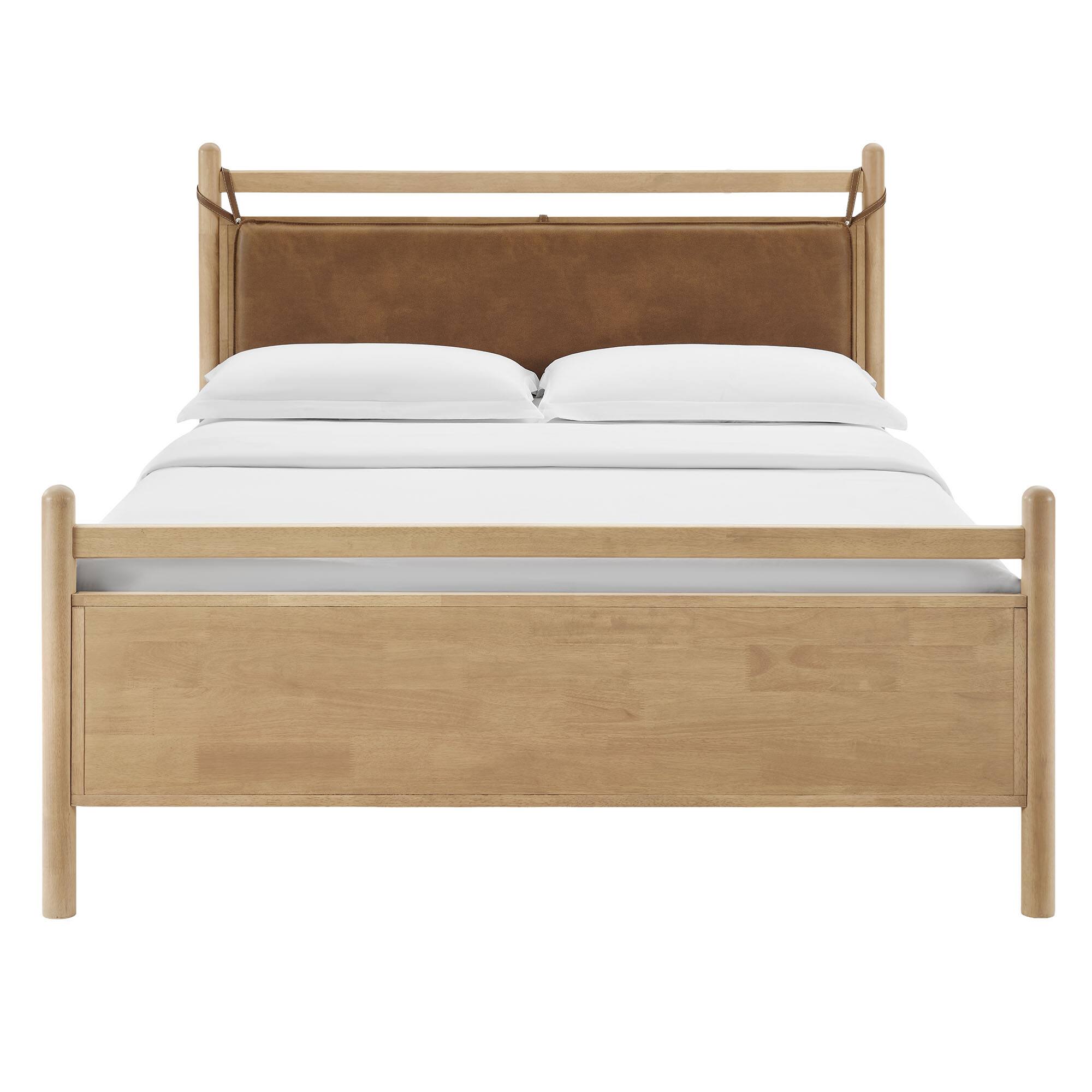 Alt View 4. Modway - Leni Wood Platform Bed Frame by Modway - Light Oak Canyon.