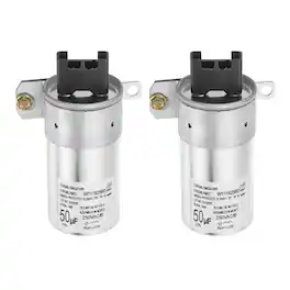 Unique Bargains - 2pcs CBB60 Capacitor, 50uF250V Run Round Start Capacitor for Water Pump/AC Motor/HVAC/Compressor/Generator/Air Condenser - Silver