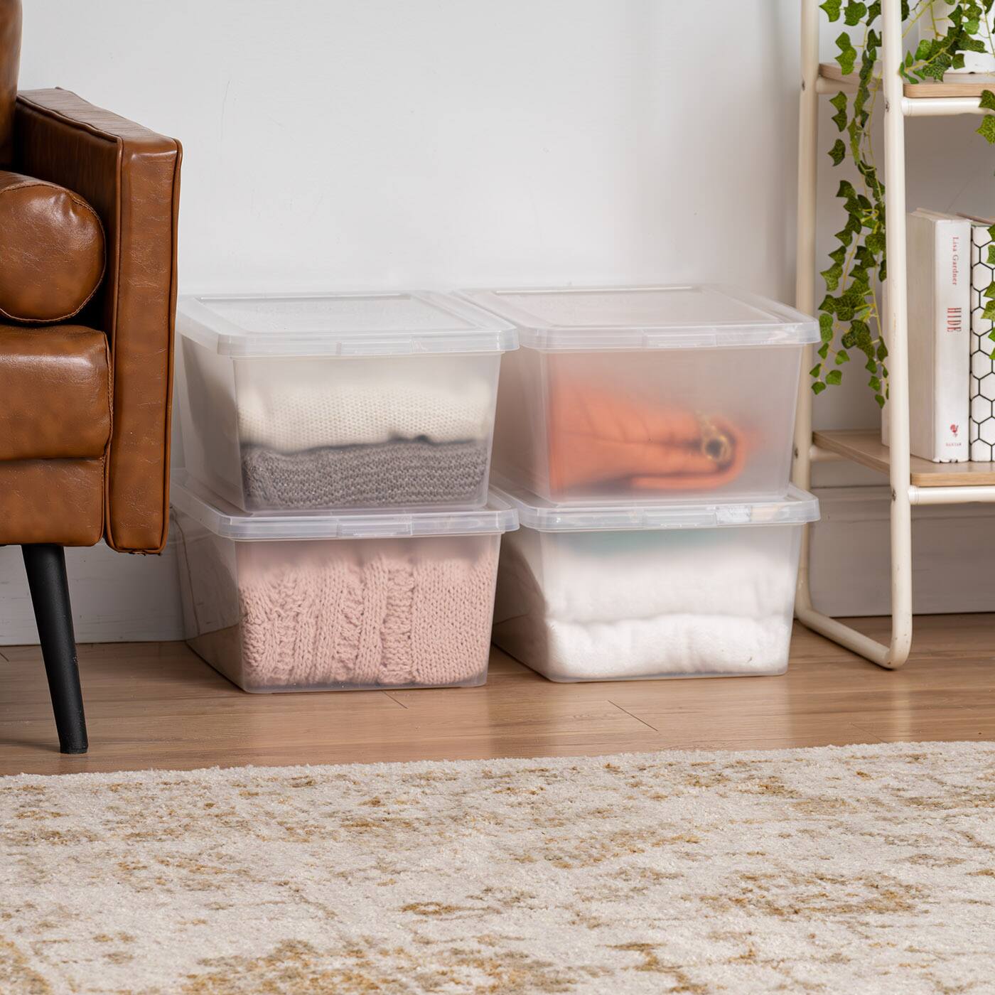 IRIS USA Plastic Storage Bin Tote Organizing Container with Latching ...