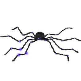 Boyel Living - 47.2 in. Halloween Oversized Spider with Light Up Bendable Legs Battery Powered Indoor Outdoor Decoration - Black