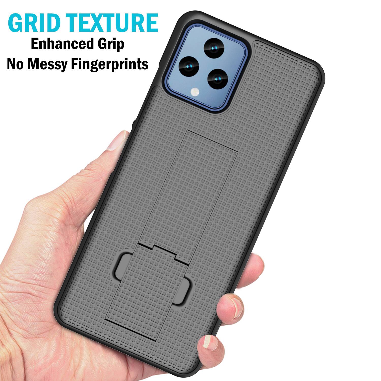 GRID TEXTURE  
Enhanced Grip  
No Messy Fingerprints