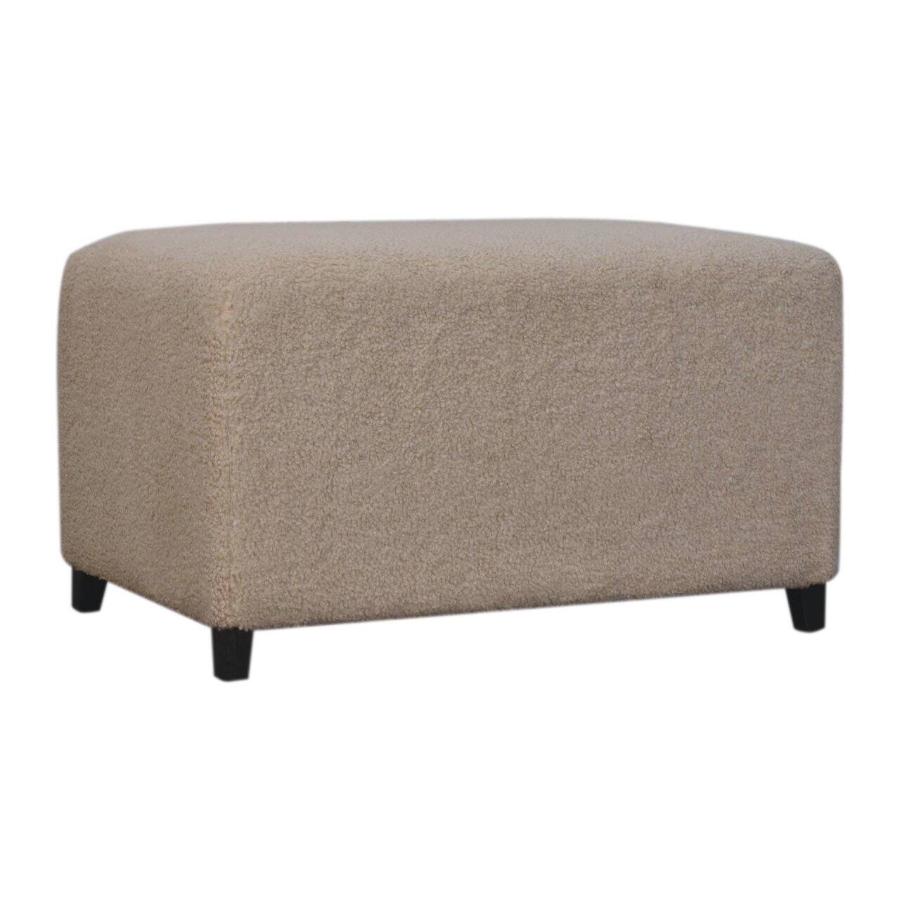 Back. Artisan Furniture - Artisan Furniture Bliss Cream BouclÃ© Ottoman, Upholstered, Cream - Cream.
