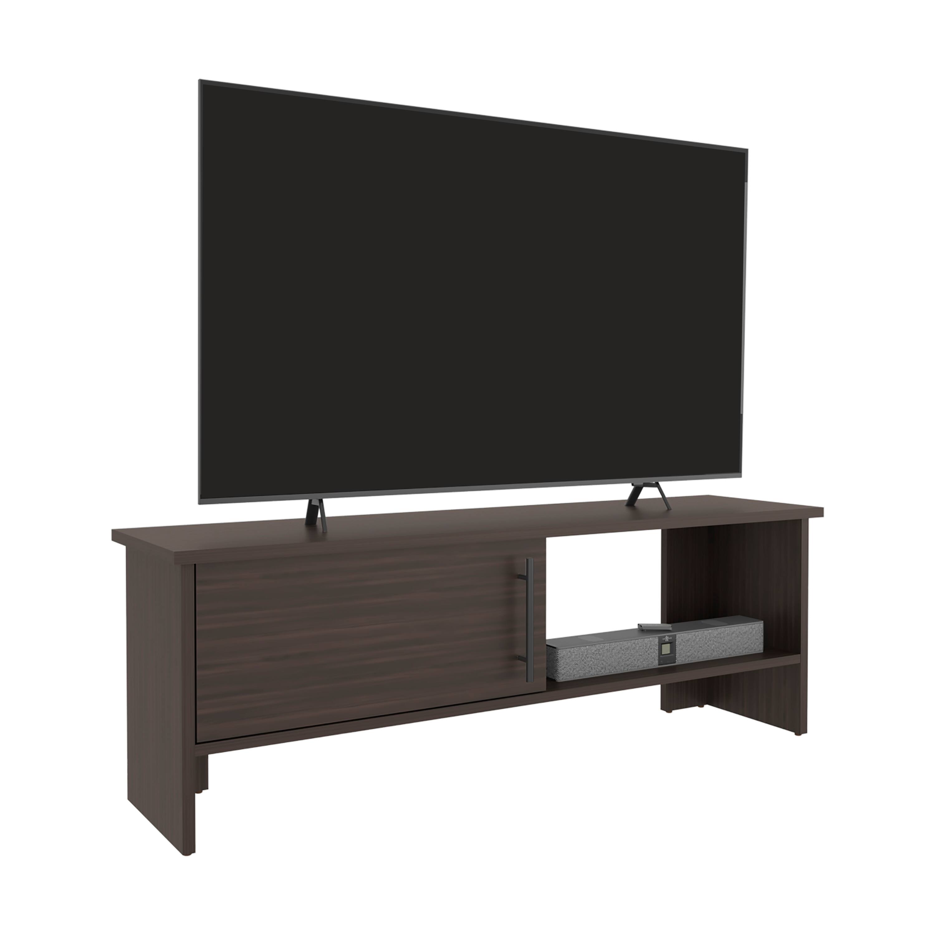 Alt View 2. Spaco - Spaco Modern TV Stand, Entertainment Center Media Console for 50 Inch TVs, 1 Door Cabinet with Open Shelf,Compact Design - Dark Oak.