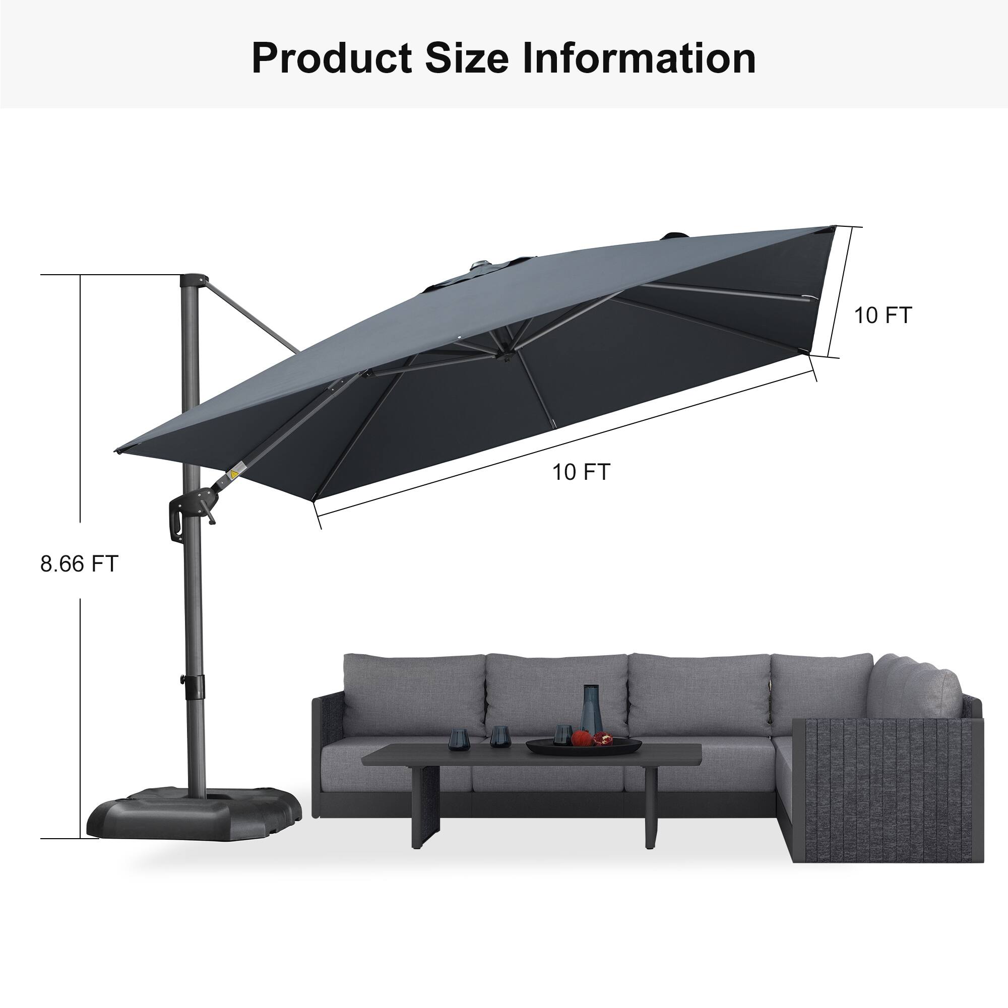 Product Size Information  
10 FT  
10 FT  
8.66 FT
